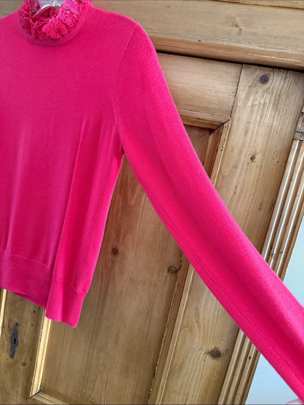 J. Crew Women's Ruffle Turtleneck Sweater - Bright Pink